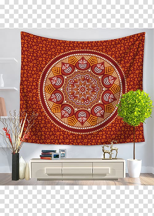Tapestry Textile Decorative arts Folk art Mandala, design transparent background PNG clipart
