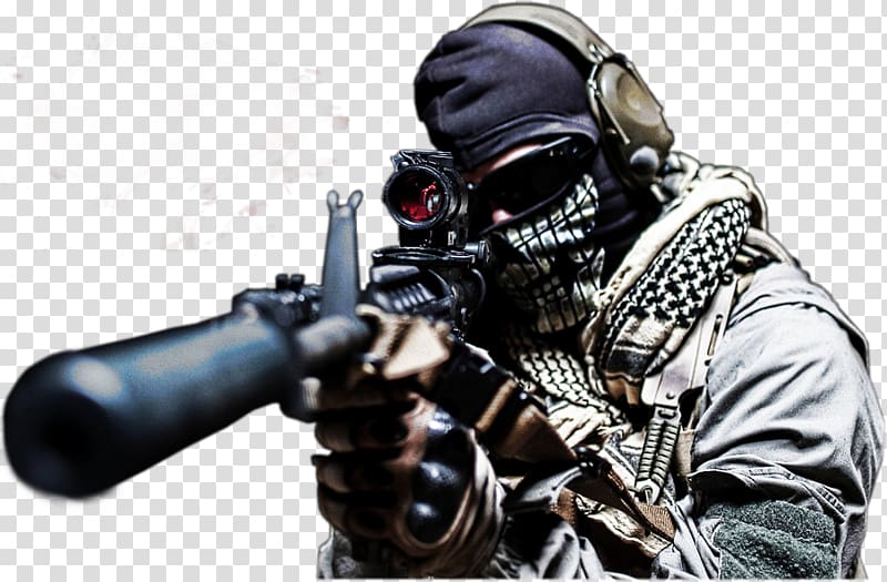 man with assault rifle , Call of Duty: Ghosts Call of Duty: Black Ops III Call of Duty: Modern Warfare 2 Call of Duty: Advanced Warfare, Ghost Renders transparent background PNG clipart