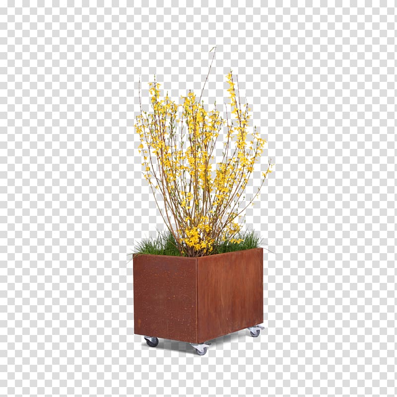 Flowerpot Houseplant On the Terrace Garden Weathering steel, the modern huizhou architecture transparent background PNG clipart