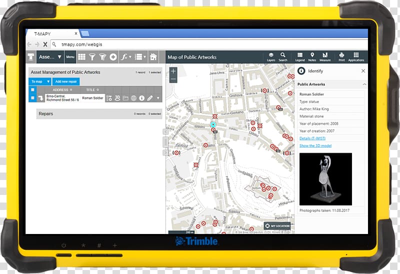 Web mapping Tablet Computers Geographic Information System Trimble Inc., public identification transparent background PNG clipart