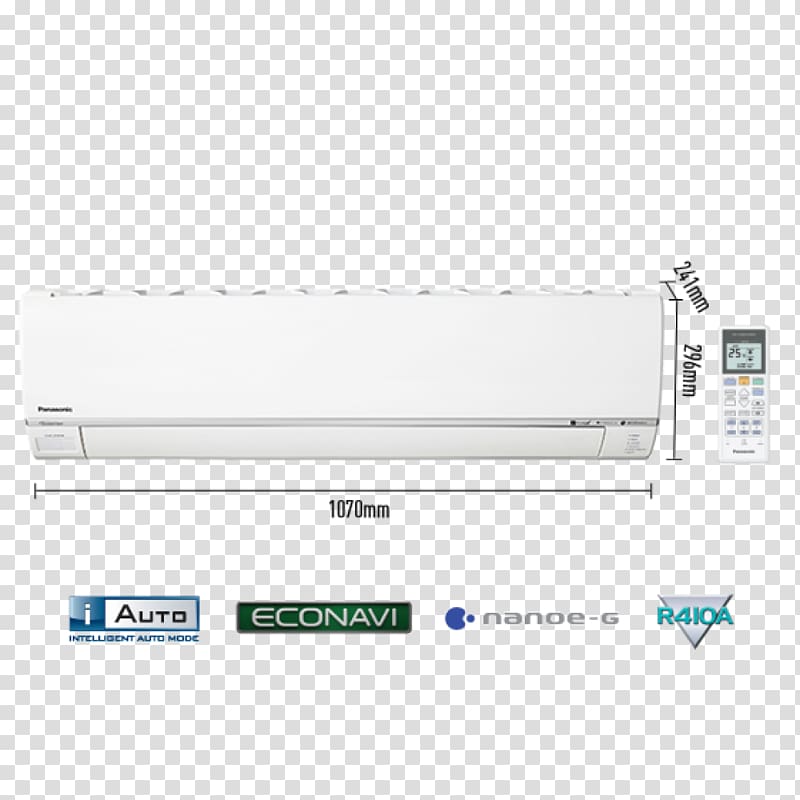 Air conditioning Panasonic CSCUZ25TKR R-410A Air Conditioners, phase noise transparent background PNG clipart