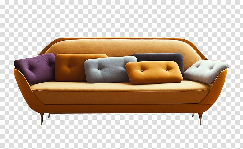 Couch Furniture Fritz Hansen Chair Dining room, Yellow European comfortable sofa material transparent background PNG clipart