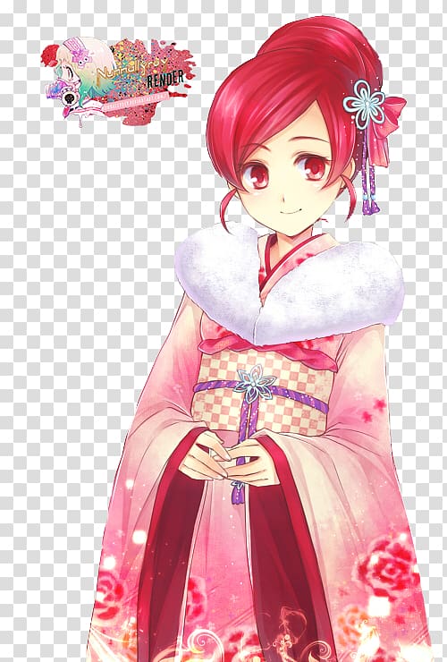 Tsubomi Hanasaki Anime Pretty Cure Cherry blossom, kimono girl transparent background PNG clipart