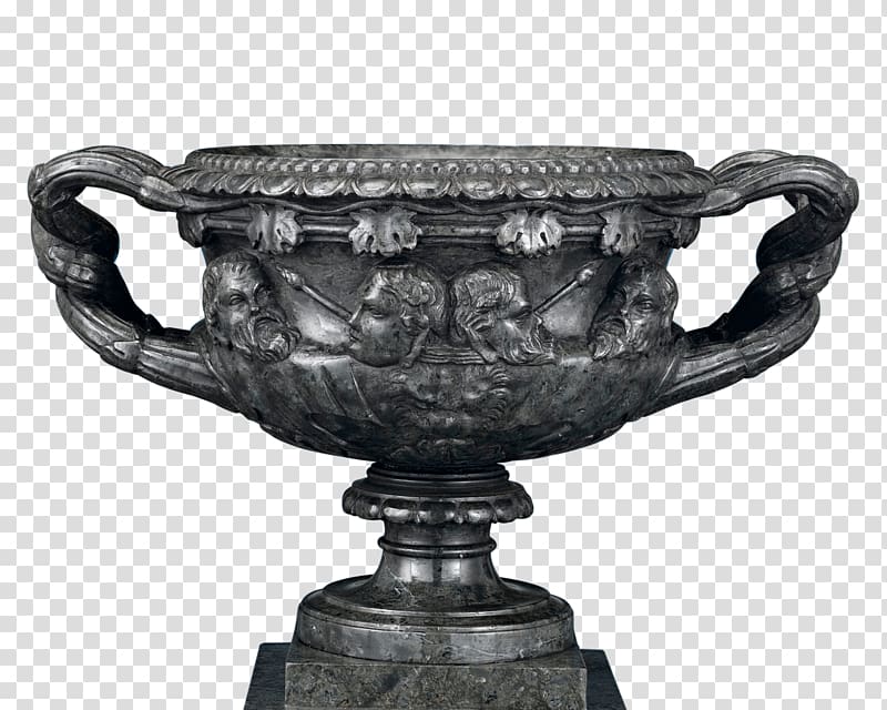 Warwick Vase Marble sculpture Burrell Collection, antique vase transparent background PNG clipart