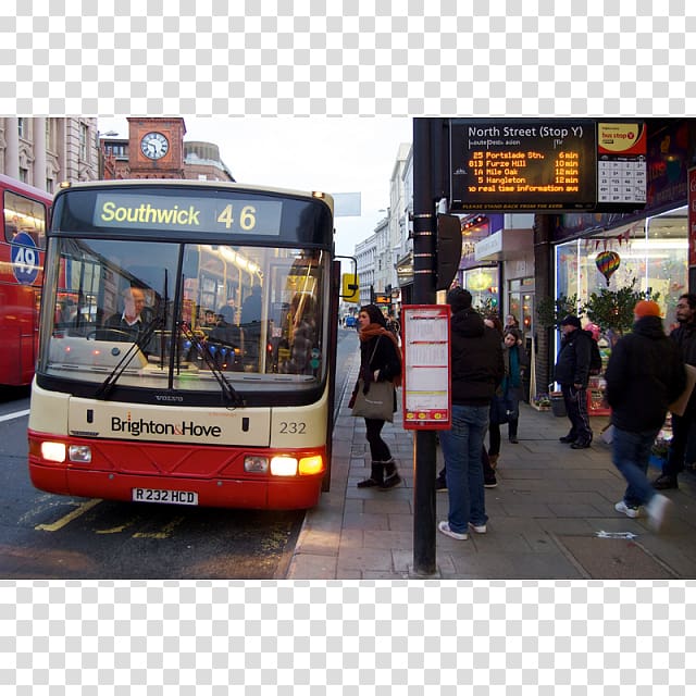Bus stop Old Steine Tour bus service Brighton & Hove, bus transparent background PNG clipart