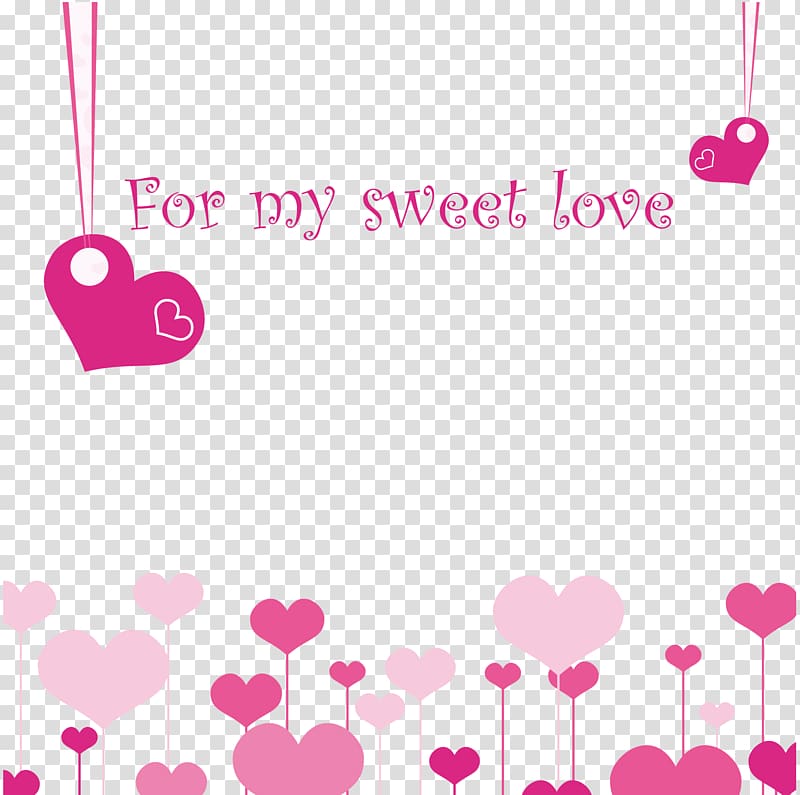 pink for my sweet love hear border, Love wedding background poster material transparent background PNG clipart