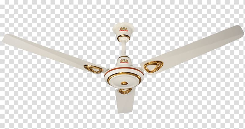white and gold 3-blade ceiling fan, Ceiling fan Whole-house fan Electricity, Fan transparent background PNG clipart