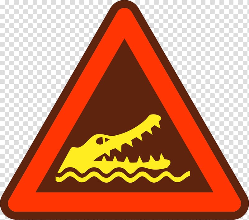 Queensland Saltwater crocodile, warning signs transparent background PNG clipart