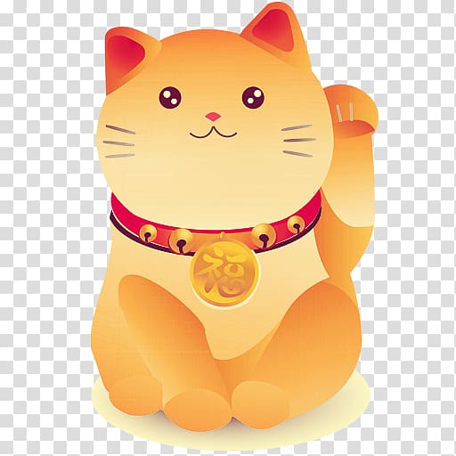 Cat Maneki-neko Chinese New Year Icon, Hand-painted Lucky Cat transparent background PNG clipart