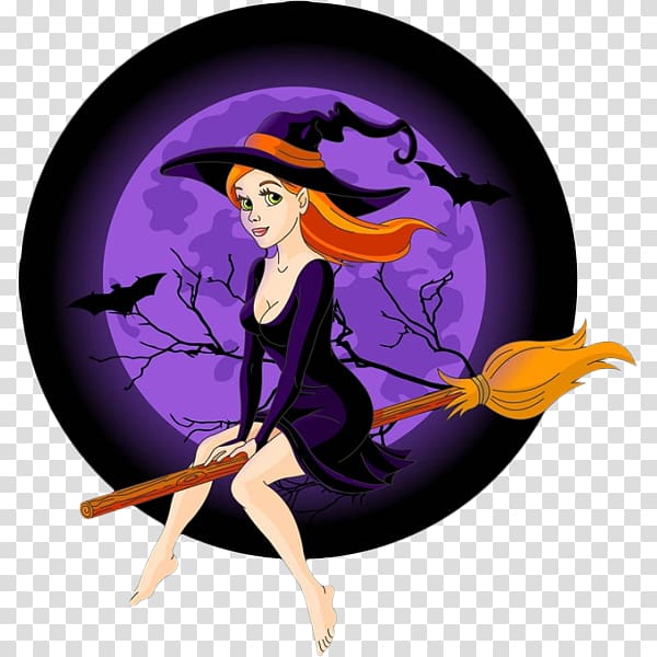 beautiful cartoon magic witch transparent background PNG clipart