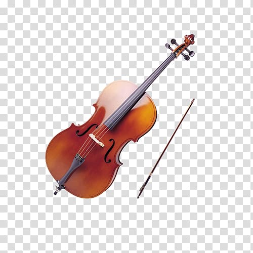 brown violin with bow, Violin Musical instrument Cello Ukulele Bow, Violin pattern transparent background PNG clipart