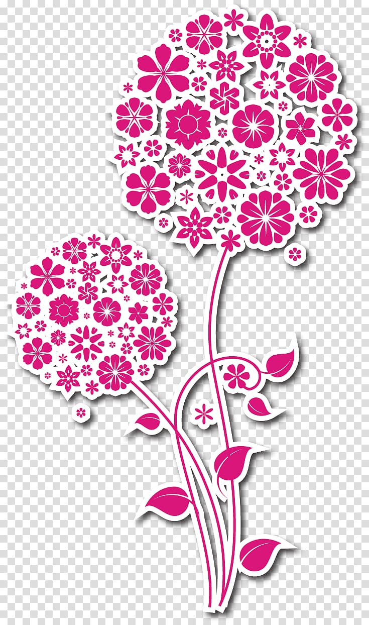 Pink flowers Inkjet transparent background PNG clipart