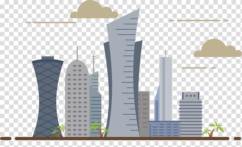 illustration of high-rise buildings, Qatar Building Company Qatar Business Systems Qatar living office Doha City Company registration in Qatar, cartoon landmarks transparent background PNG clipart