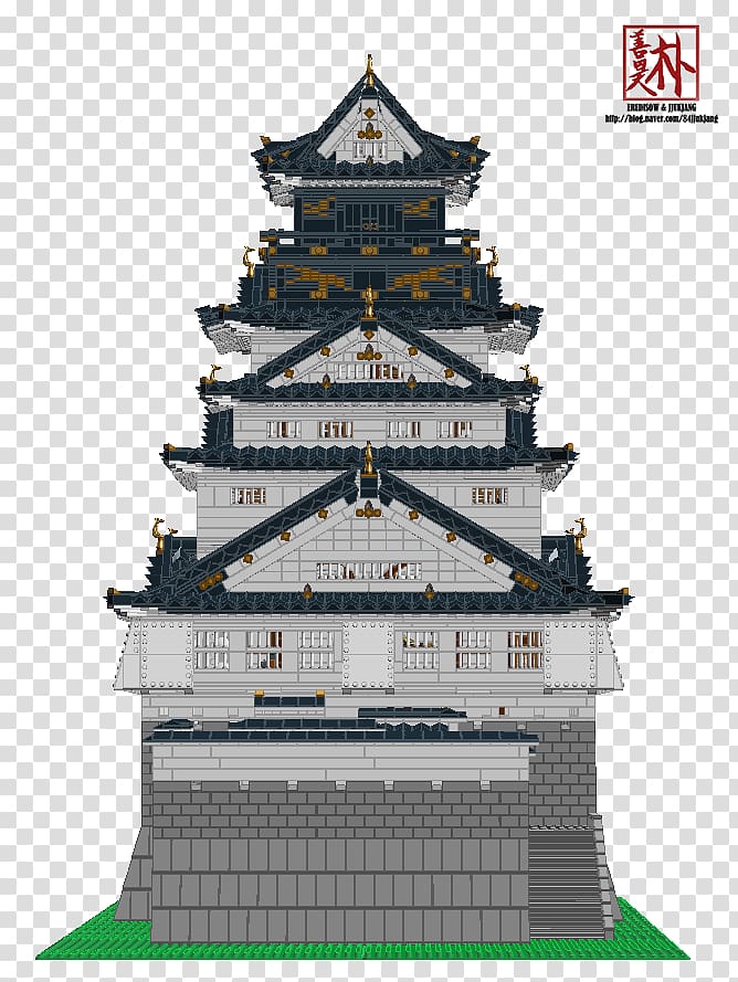 Osaka Castle Chinese pagoda Lego Architecture, Japan castle transparent background PNG clipart