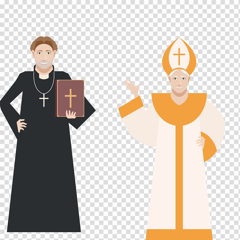 Priest illustration Illustration, Christian character style transparent background PNG clipart