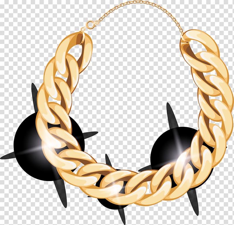 Necklace Gold Chain Bracelet Jewellery, Golden glitter gold necklace transparent background PNG clipart