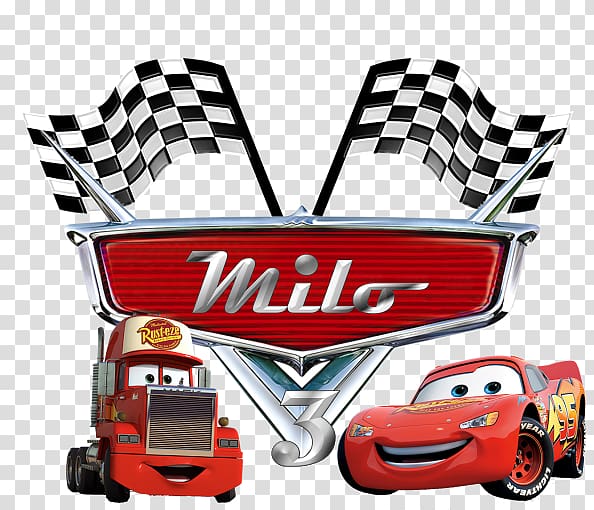 Cars Milo 3 , Lightning McQueen Mater Logo Cars Birthday, Cars 3  transparent background PNG clipart | HiClipart