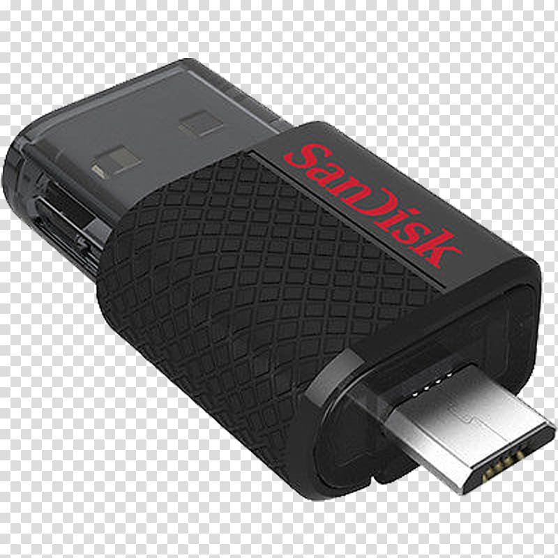 USB Flash Drives SanDisk Ultra Dual USB 3.0 USB On-The-Go Micro-USB, USB transparent background PNG clipart
