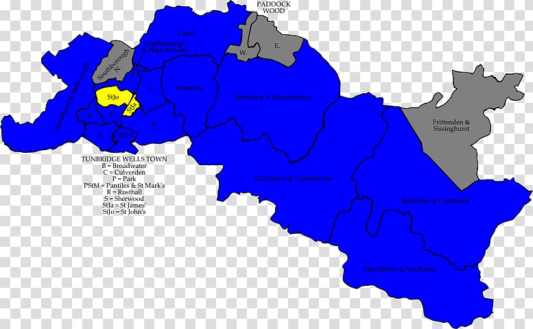 Borough of Tunbridge Wells Royal Tunbridge Wells Tunbridge Wells Borough Council elections Tunbridge Wells Borough Council election, 2000 Map, 2008 election transparent background PNG clipart