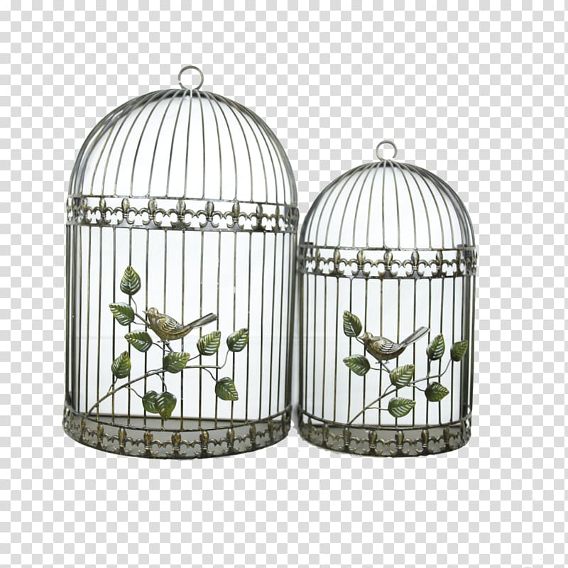 Birdcage Wall Metal Shelf, birdcages and birds transparent background PNG clipart