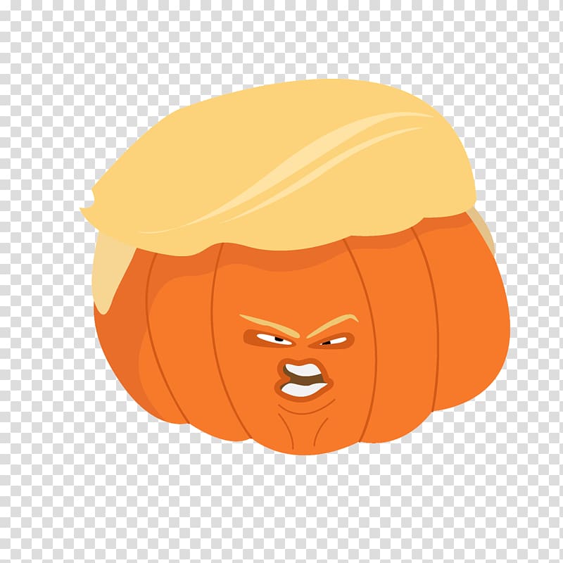 Donald Trump pumpkin head art, Nose Cheek Lunch , Trumpkin transparent background PNG clipart