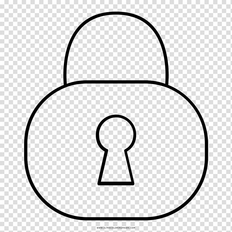 Drawing Black and white Coloring book Line art, padlock transparent background PNG clipart