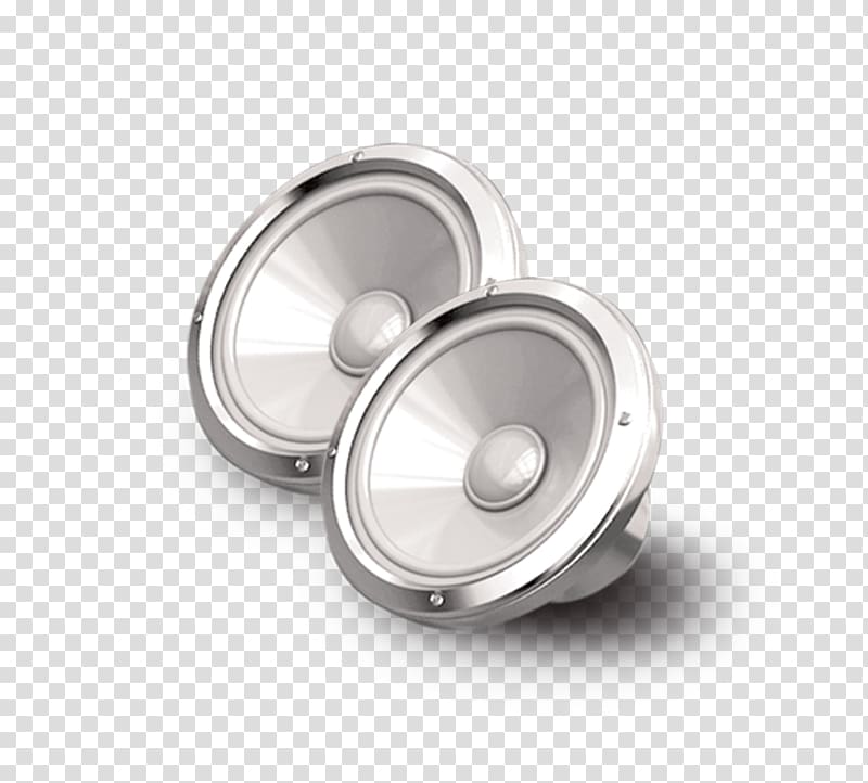 two round silver speakers, Silver Trumpet Gold, Silver trumpet transparent background PNG clipart