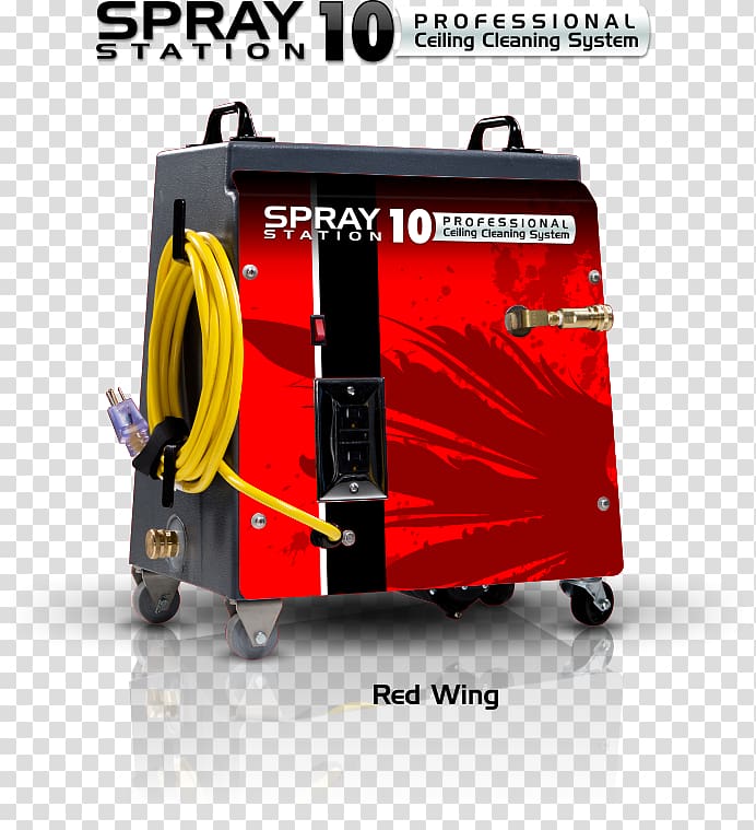Electric generator Cleaning agent Machine Ceiling, red spray transparent background PNG clipart