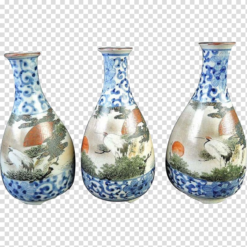 Sake set Ceramic Kutani ware Japanese Cuisine, vase transparent background PNG clipart