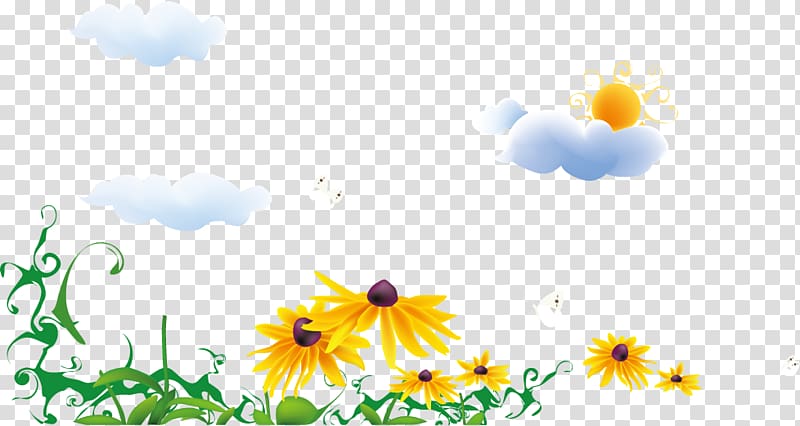Common sunflower Euclidean , sunflower and clouds transparent background PNG clipart