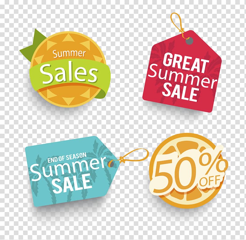 Discounts and allowances Sticker Summer Label, Great attractive promotional tag transparent background PNG clipart