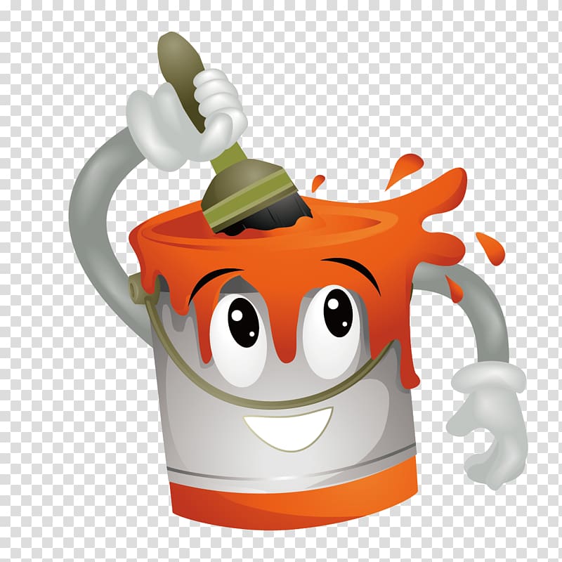 Painting Paintbrush , Bucket of brushes transparent background PNG clipart