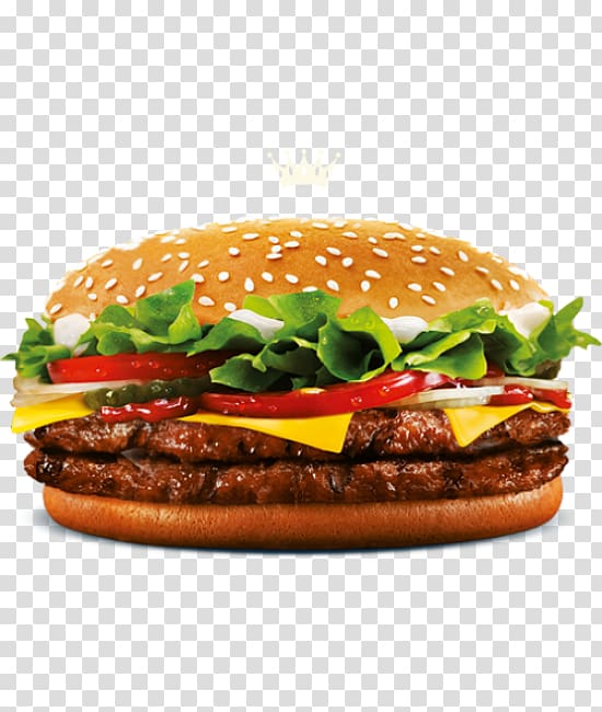 Whopper Hamburger Cheeseburger Fast food Pickled cucumber, burger king transparent background PNG clipart