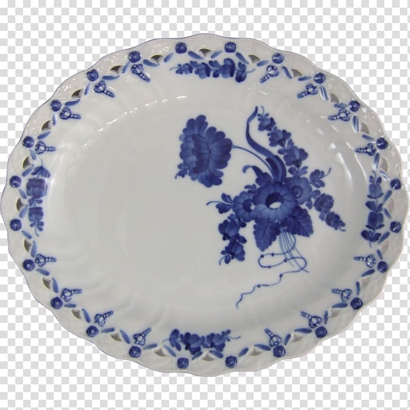 Plate Royal Copenhagen Ceramic Blue and white pottery Tableware, Plate transparent background PNG clipart