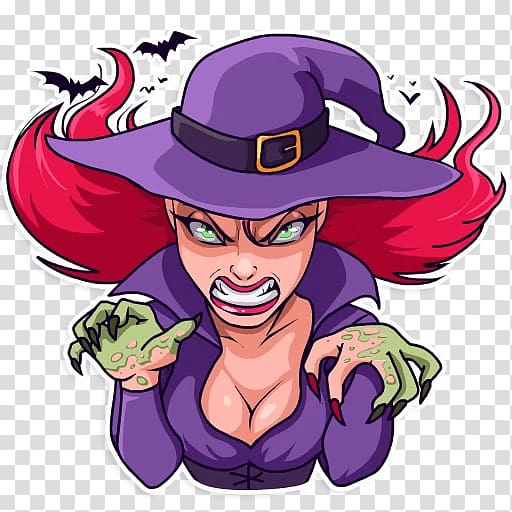 Sticker Telegram witch La Calavera Catrina, witch transparent background PNG clipart
