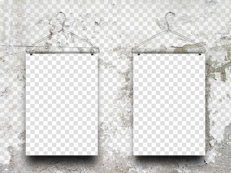 two rectangualr blue boards, Wall Brick Film frame, Billboard on the wall transparent background PNG clipart