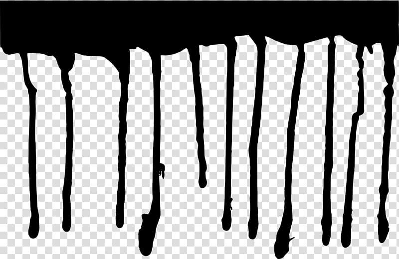 Drip painting Black and white Color, line transparent background PNG clipart
