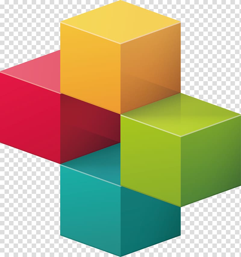 red, yellow, and green cross cube , Chart Infographic , PPT information tag material transparent background PNG clipart