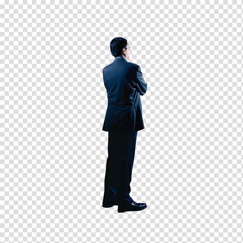 man wearing blue jacket and dress pants, Businessperson, Business people back transparent background PNG clipart