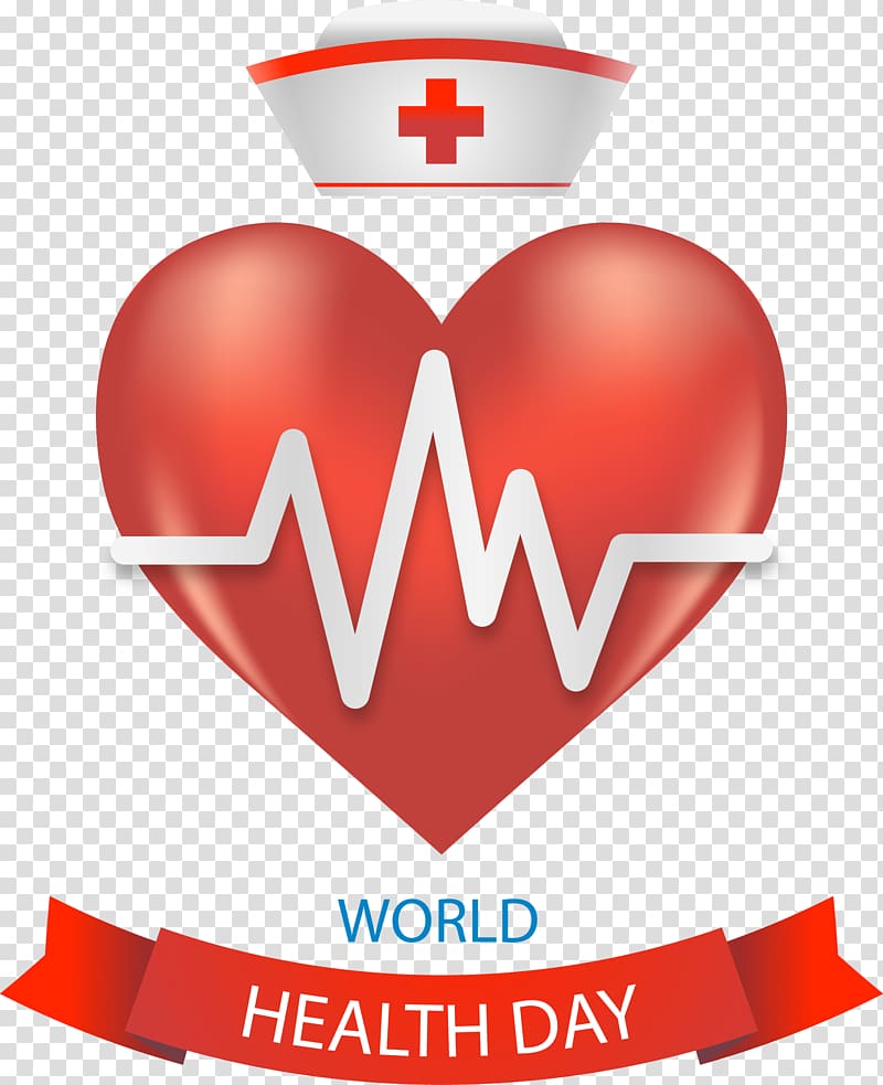 World Health Day logo, hand painted heart transparent background PNG clipart