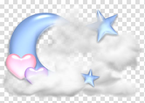 love clouds moon stars transparent background PNG clipart