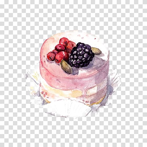 Torte Watercolor painting Drawing, Drawing Cake transparent background PNG clipart