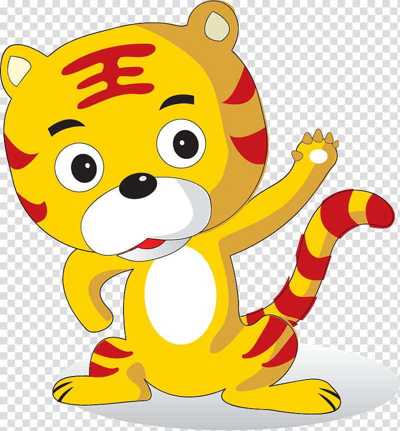 Tiger , painted cute little tiger transparent background PNG clipart