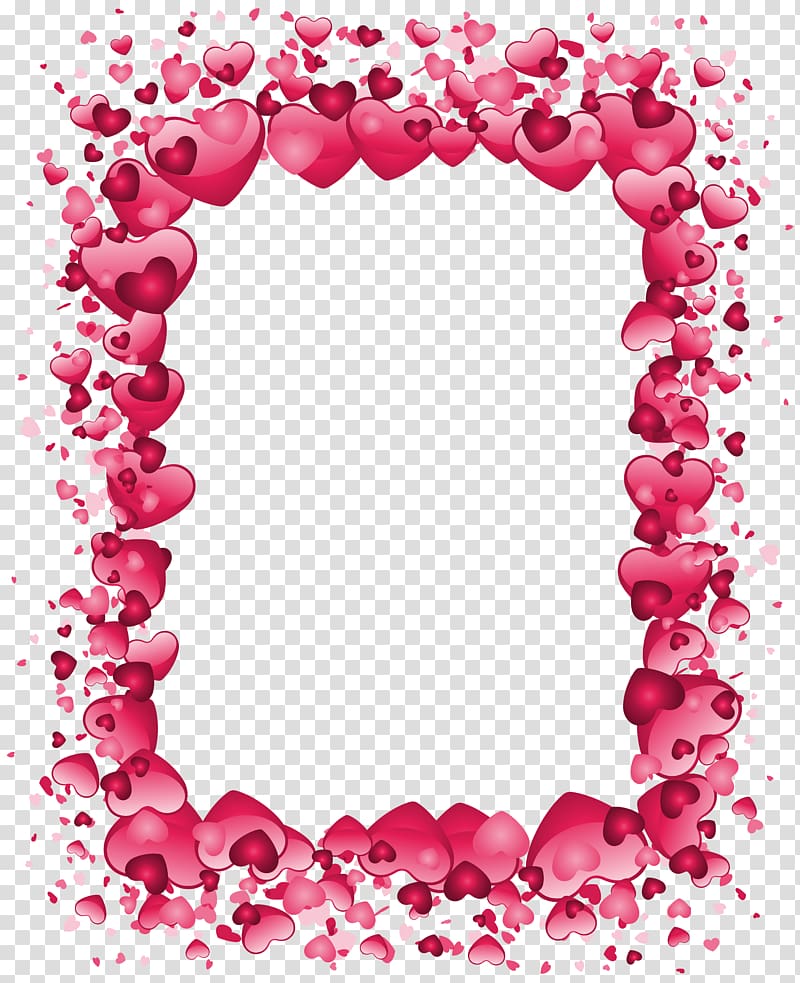 Right border of heart Valentine's Day , Valentine's Day Pink Heart Border , rectangular red heart frame transparent background PNG clipart