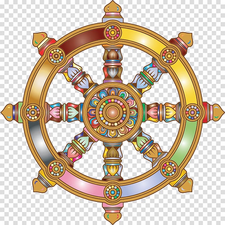 Dharmachakra Buddhism Buddhist symbolism , Wheel of Dharma transparent background PNG clipart