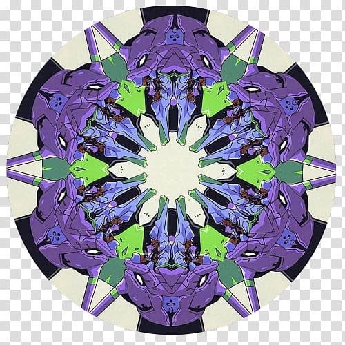 Kaleidoscope Symmetry Evangelion Pattern, purple Mandala transparent background PNG clipart