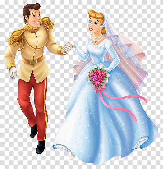 Cinderella and Prince Henry holding hands illustration, Prince Charming Cinderella Disney Princess Wedding, cindrella transparent background PNG clipart