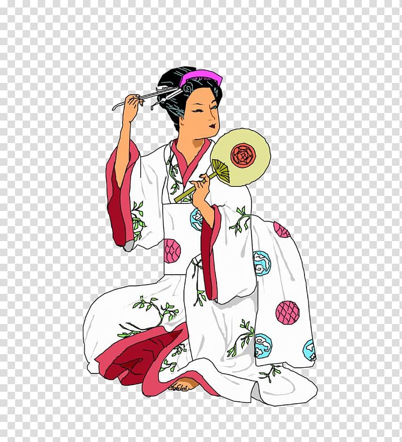 Japanese clothing Japanese clothing Kimono, Japanese Geisha transparent background PNG clipart