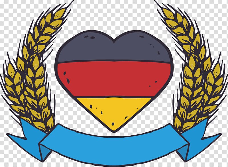 Germany Oktoberfest Beer Illustration, Painted love Germany Flag transparent background PNG clipart