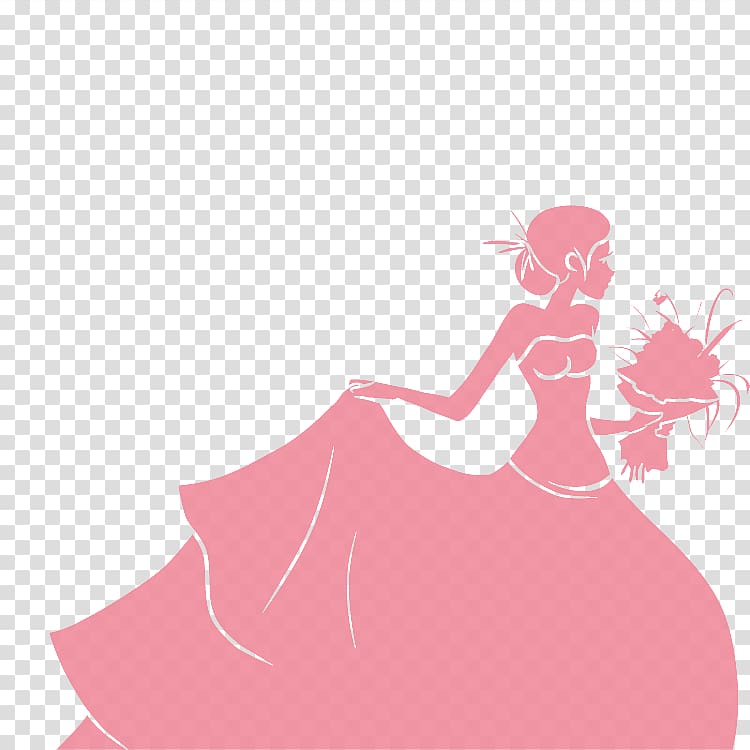 pink bride illustration, Wedding invitation Bridegroom, Take the bride\'s transparent background PNG clipart